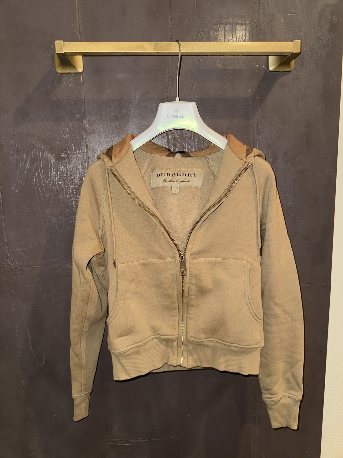 $80 | SIZE XS | WOMENS BURBERRY COTTON BLEND ZIP HOODIE