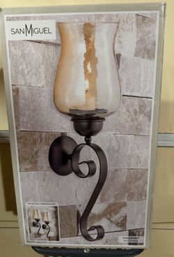 Wall Sconces Set 2-Pc. with Hurricane Glasses