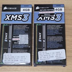 NEW Corsair 8GB 2X4GB RAM XMS3 DDR3