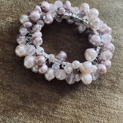 Gorgeous Signed Lc Pearl Bracelet Size M 