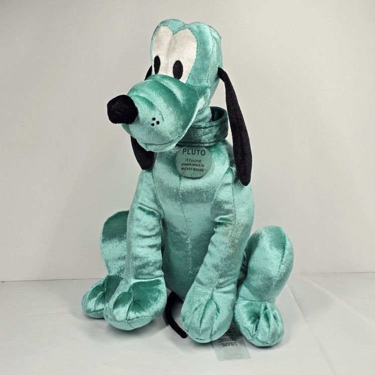 Disney Parks Store Monochrome Green Pluto Plush 12" Stuffed Animal Haunted Mansion
