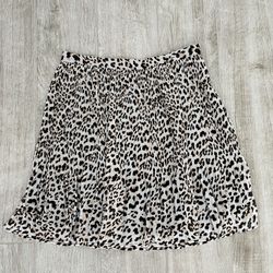Banana Republic Leopard Print Pleated Mini Skirt, Size 2