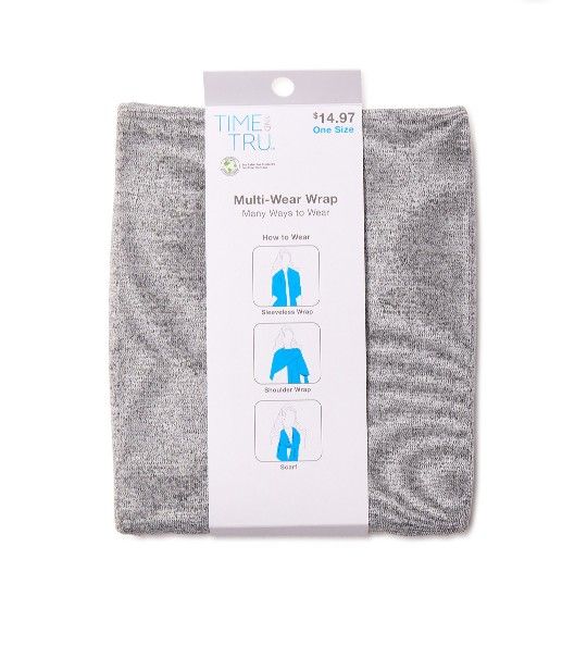 TIME TRUE MULTI WEAR WRAP (NEW ) GREY & BLUE