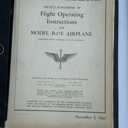 MUSEUM QUALITY: 1942 B-17E/F & C-47 Original Pilot’s Flight Manual Binder RESTRICTED original