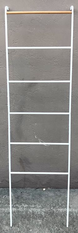 64 Inch Tall White Metal Wood Stair