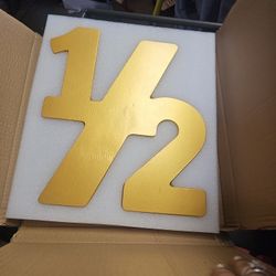 1 / 2 Birthday Gold Sign