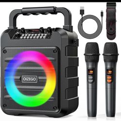 Karaoke Machine with 2 Microphones, Portable Bluetooth