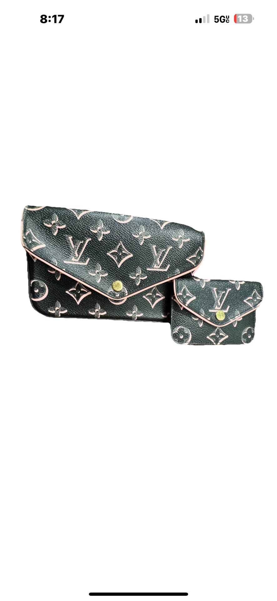 Louis Vuitton Felicie Strap & Go Handbag Fall for You Monogram Canvas black/pink