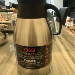 Oggi Coronado 2-Liter Stainless Steel Carafe,68 OZ/stainless steel