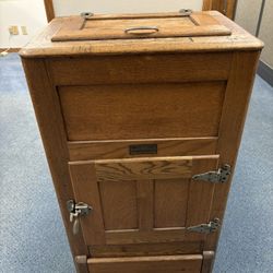 Antique Wooden Ice Box Refrigerator