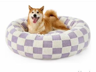 NEW/ LE SURE Donut Large Dog Bed - Round Cat Beds for Indoor Anti-Anxiety Calming Pet Beds, Washable Cute