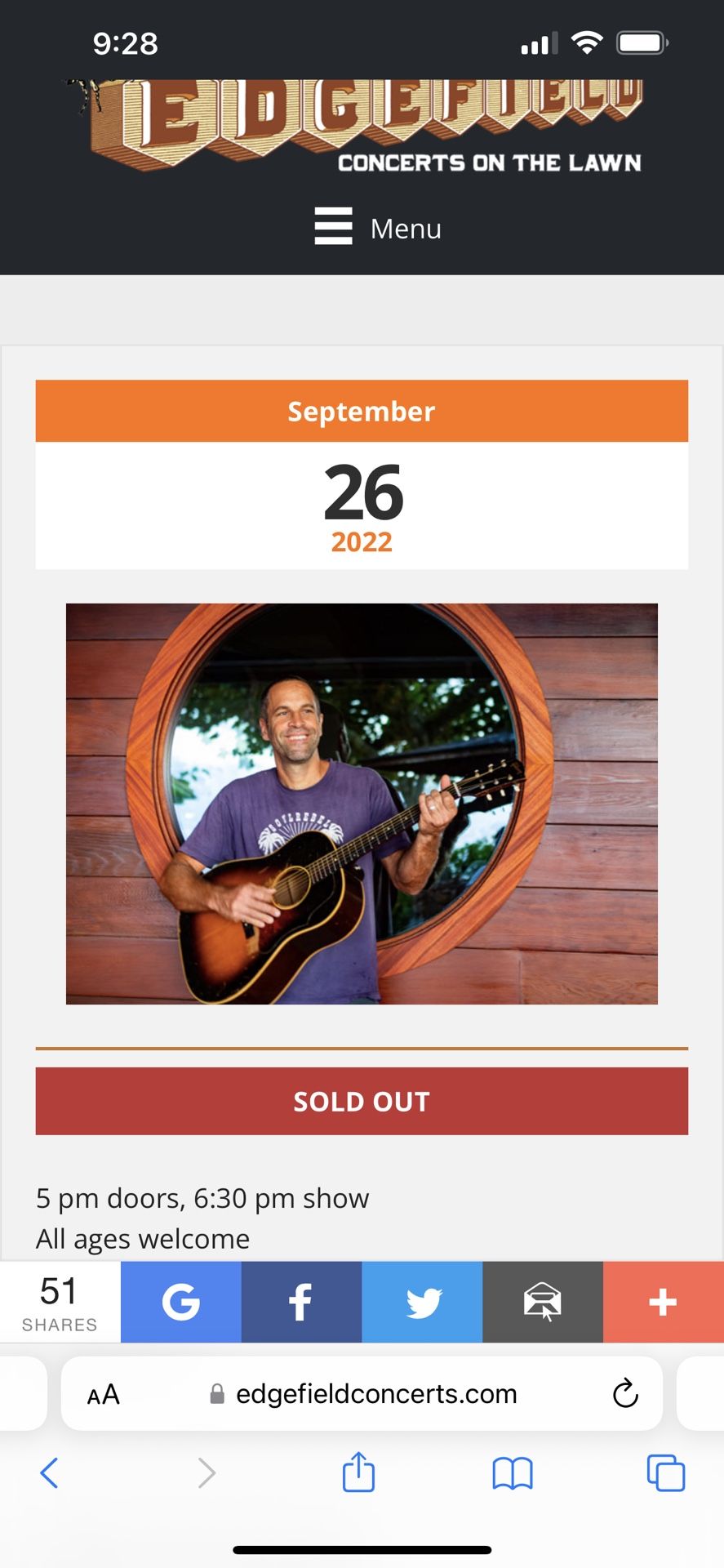 Jack Johnson Tickets Edgefield 9/26