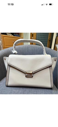 Michael Kors White Leather Satchel Handbag