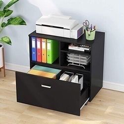 New Mobile Lateral Filing Cabinet with Large Drawer and Storage Shelves
