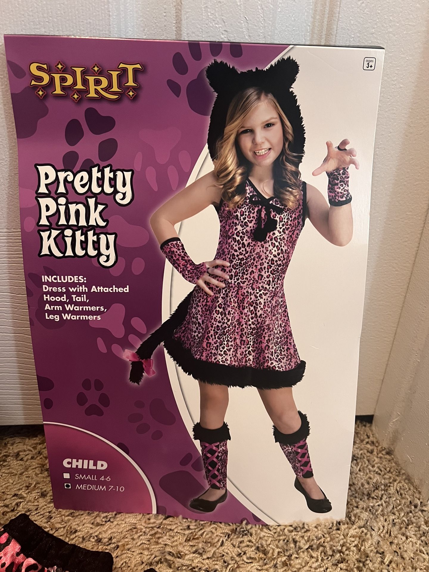 Girl /Child Pink Kitty Halloween Costume. Size 7-10