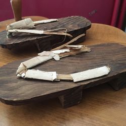 Old Vintage Wooden  East Asian Clog Sandals 