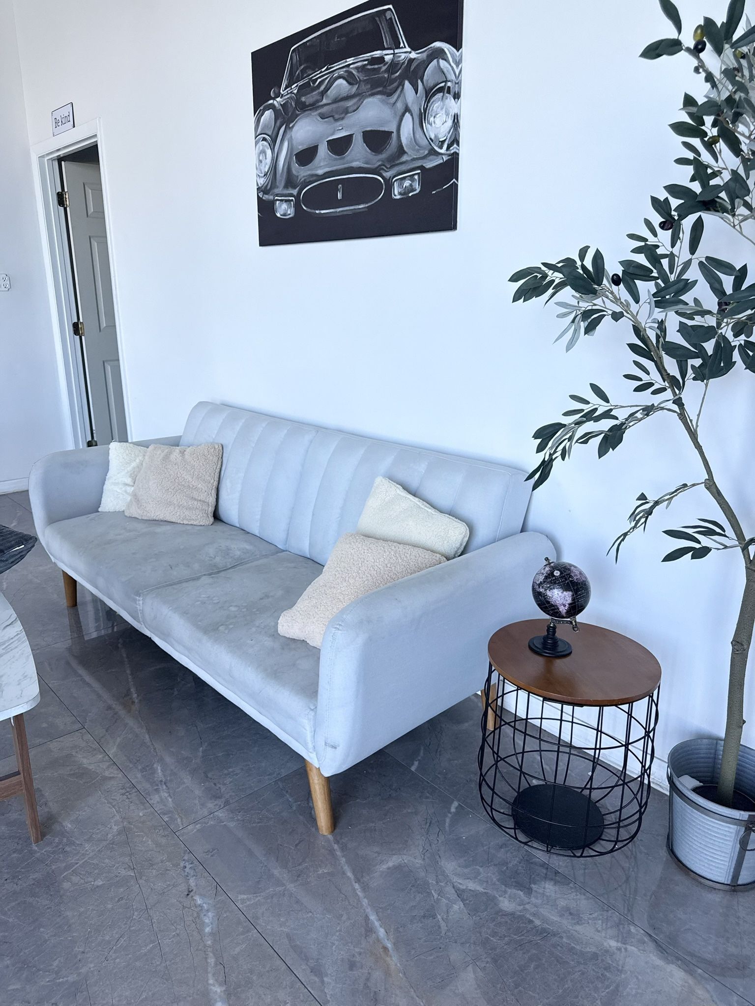 Grey Mid-Century Modern Futon Couch – $180 - Great Deal!