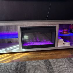 72” Fireplace LED TV Stand