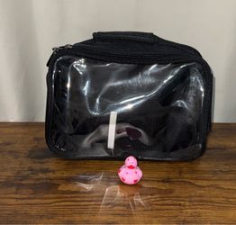 Black Bag with Clear Zipper Cover