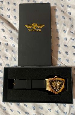 Winner Automatic Skeleton Watch Gold Tone