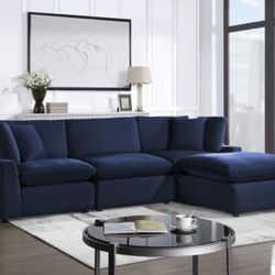 Blue Sofa w/ Ottoman 👍90 days FREE FINANCING ❗ 