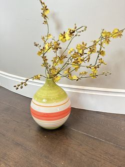 Orange And Lime Green Vase