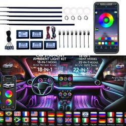 Universal RGB Symphony Car Interior LED Ambient Acrylic Guide Light  APP Control