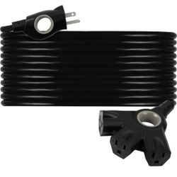 50-ft 16 / 2 Heavy Duty 3 Prong Black Indoor/Outdoor Extension Power Cord