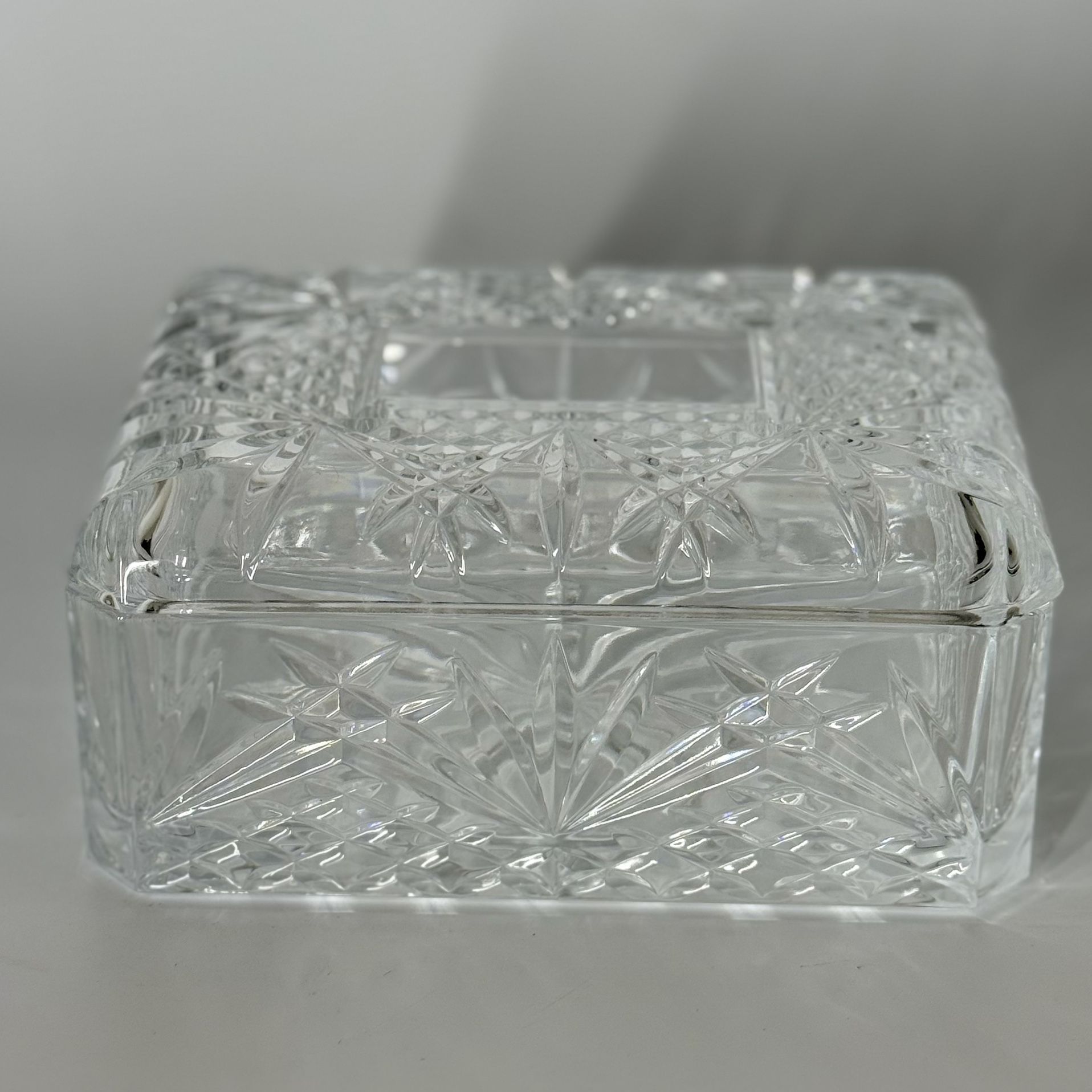Vintage Lead Crystal Jewelry Trinket Large Box Case J.G. Durand Made in France