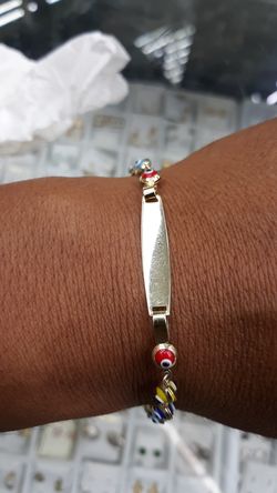 14k gold eye bracelet for baby