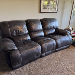 Leather Sofa + Loveseat recliner Set