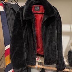 Size Small Black Fuzzy JACKET Urban Outfitters 