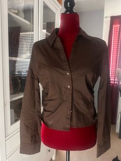 Brown button up blouse