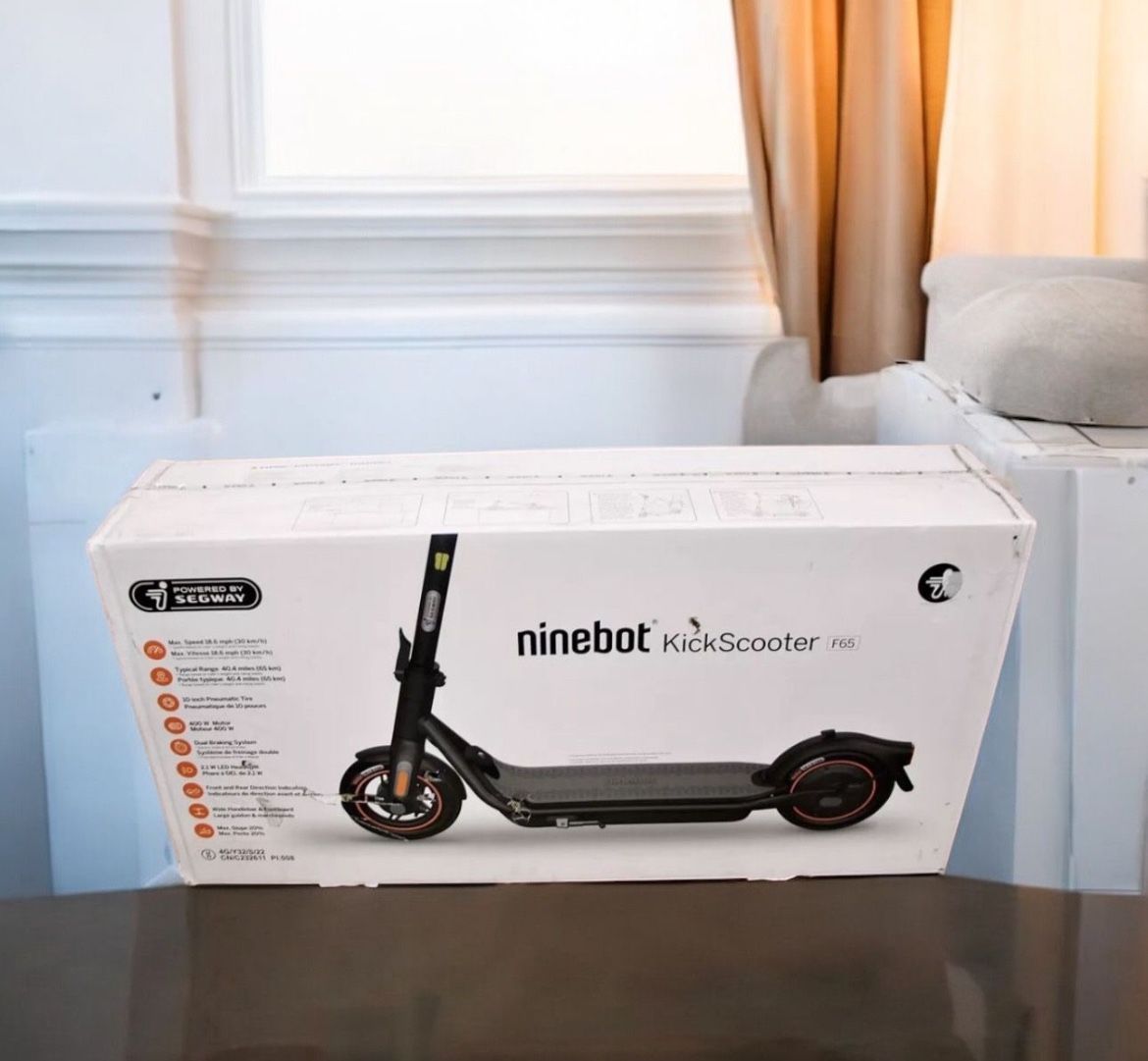 6531753 Segway Ninebot F65 scooter 40.4 mile range and 18.6mph 2 Years Warranty