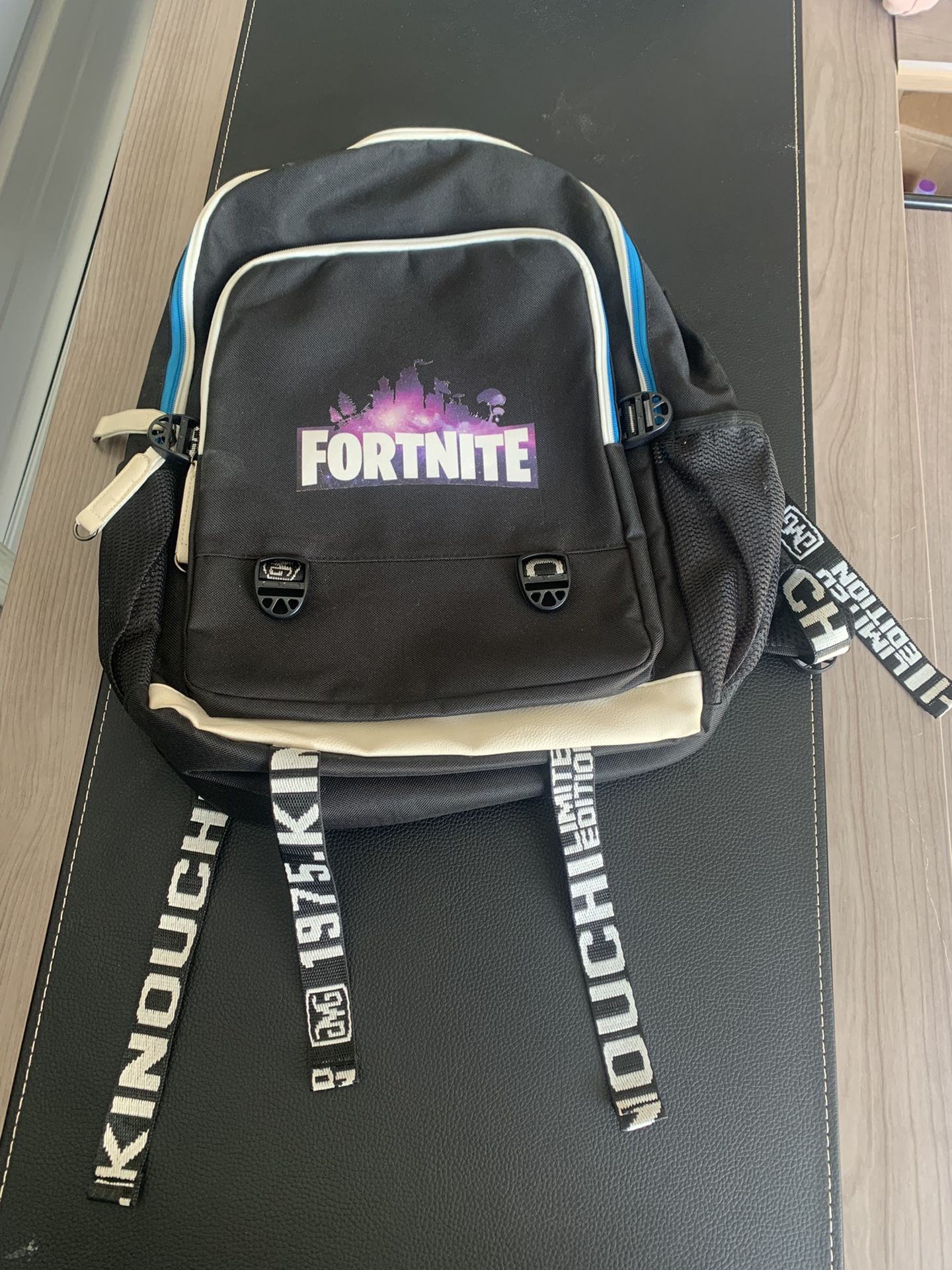 Fortnite Backpack 18" Limited Edition Black White Design