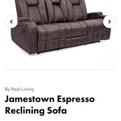 Jamestown Espresso Reclining Sofa 
