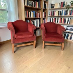 Beautiful Set of Red Velvet Chairs