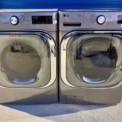 LG Mega Capacity Smart Wi-Fi Enabled Washer w/TurboWash + Smart  Dryer...