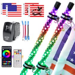 UNI-SHINE 4FT RGB LED Whip Lights (2-Pack)