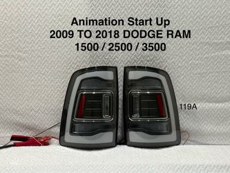 2009 TO 2018 DODGE RAM 1500 / 2500 / 3500 TAIL LIGHTS FITS LEDS PLUGS - ANIMATION STYLE