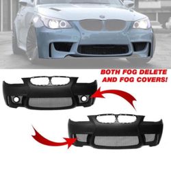 04-10 BMW E60 5-Series 1M Style Front Bumper Cover Replacement Full Kit PP