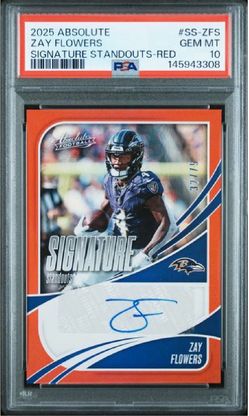 (eBay only) Zay Flowers Auto Signature Standouts Red 32/75 Baltimore ravens Psa 10
