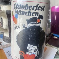 1984 Munich Oktoberfest Stoneware Beer Mug