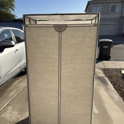 Mainstays Single Tier Zippered Steel Adult Clothes Closet, 36", Grey Pumice, Bedroom