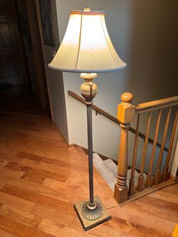 Traditional Floor Lamp with Fabric Shade