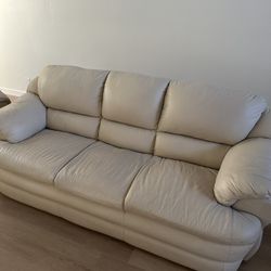 Leather Sofa - Beige