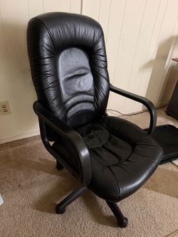 Black Leather High-Back Office Chair