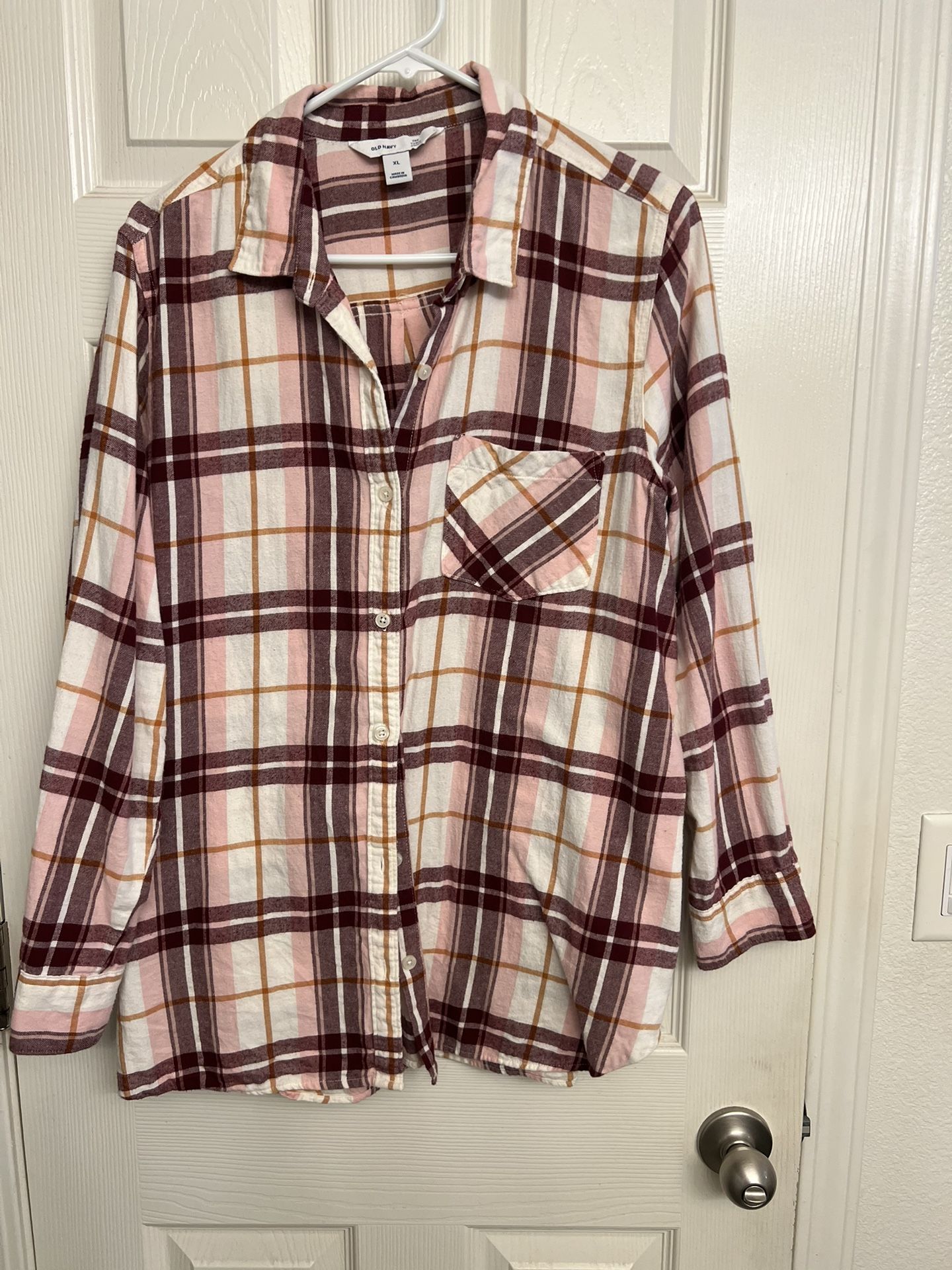 Old Navy Flannel Tunic Top Xl