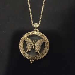 Butterfly Magnifying Glass Necklace 