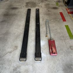 Fork Lift Extensions and Forklift Trailer Hitch Receiver (Used - Good Condition)